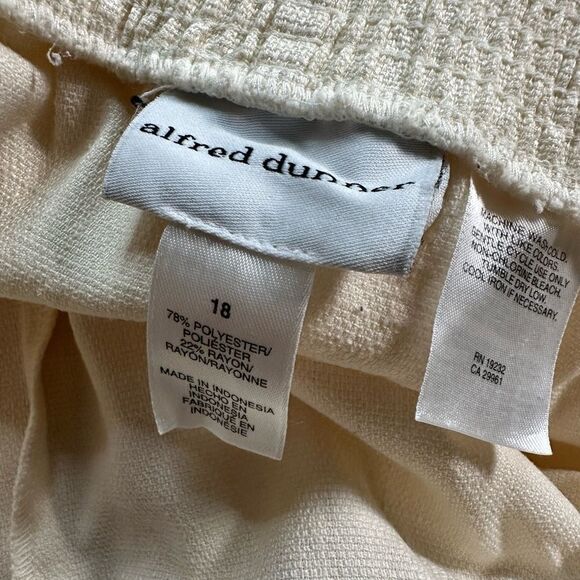 Vintage Alfred Dunner Plus Size Cream Business Dress Pants Casual Slacks Size 18 - Picture 3 of 5